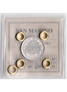 1898 - San Marino 50 Centesimi Ag. Sigillato Spl/Fdc